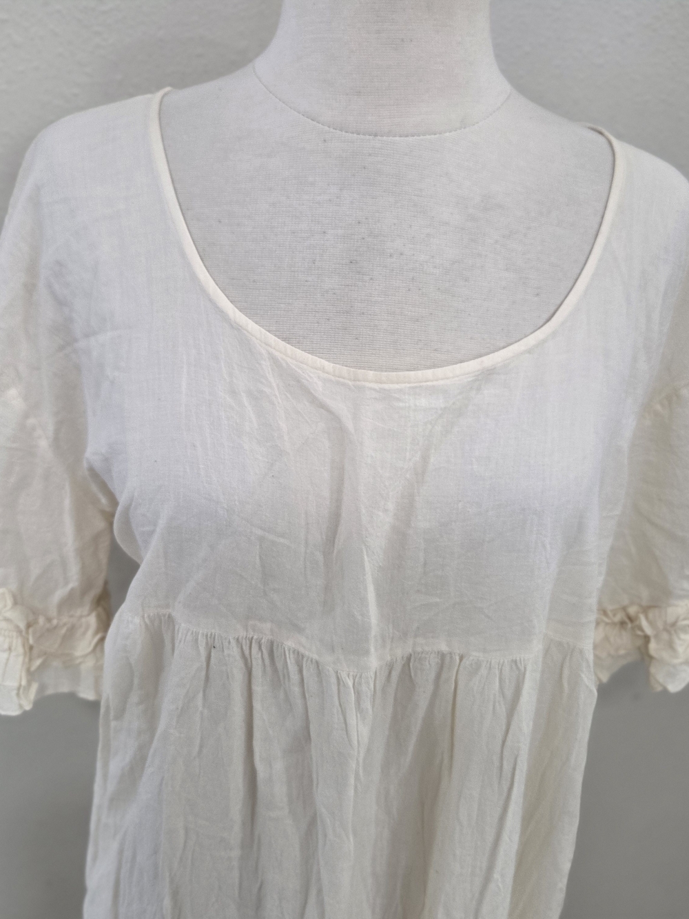 Cream Ruffle-Trim  Dress - Picture 4 of 12